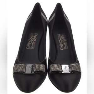 Salvatore Ferragamo - Suede Crystal Embellishments Pumps. NEW. Size 10.